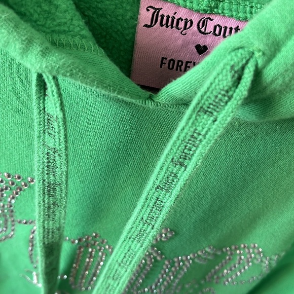 juicy couture green rhinestone embellished sweatshirt - Picture 4 of 5